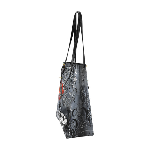 Raven Heart Print Tote Handbag By Juleez Euramerican Tote Bag/Small (Model 1655)