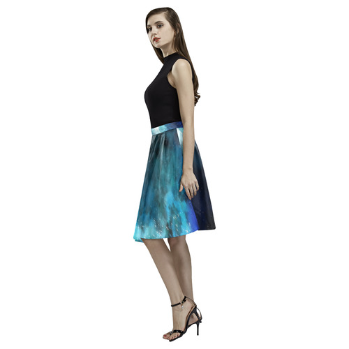 Blue Galaxy Melete Pleated Midi Skirt (Model D15)