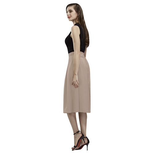 Warm Taupe Aoede Crepe Skirt (Model D16)