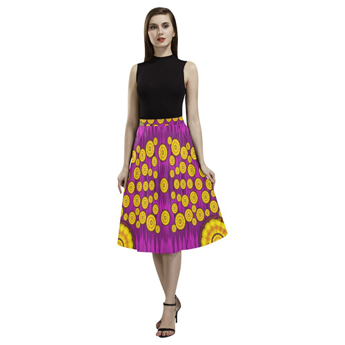 orange tree as pop art Aoede Crepe Skirt (Model D16)