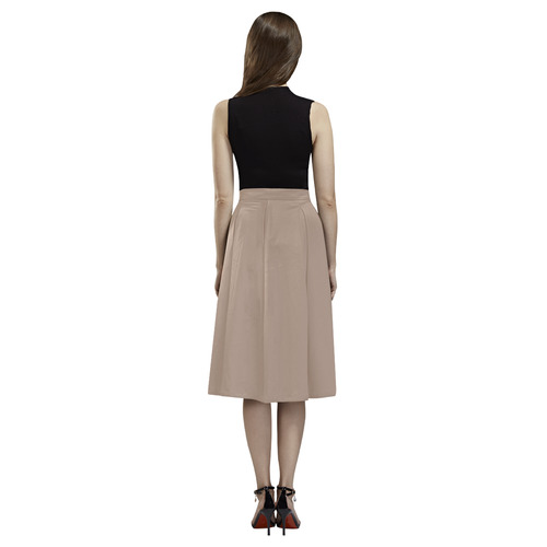 Warm Taupe Aoede Crepe Skirt (Model D16)