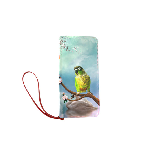 Funny cute parrots Women's Clutch Wallet (Model 1637)