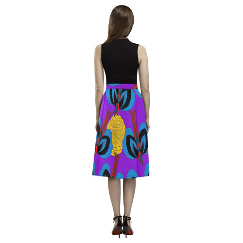 tropical-wonderland_birds Aoede Crepe Skirt (Model D16)