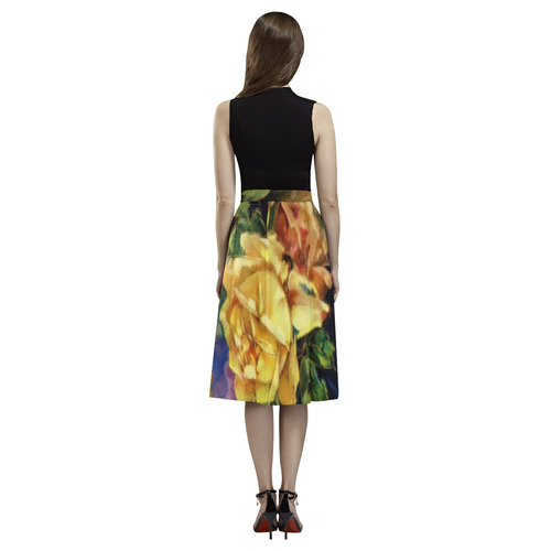 Vintage Yellow Roses Aoede Crepe Skirt (Model D16)