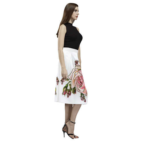 Vintage Rose Floral Aoede Crepe Skirt (Model D16)