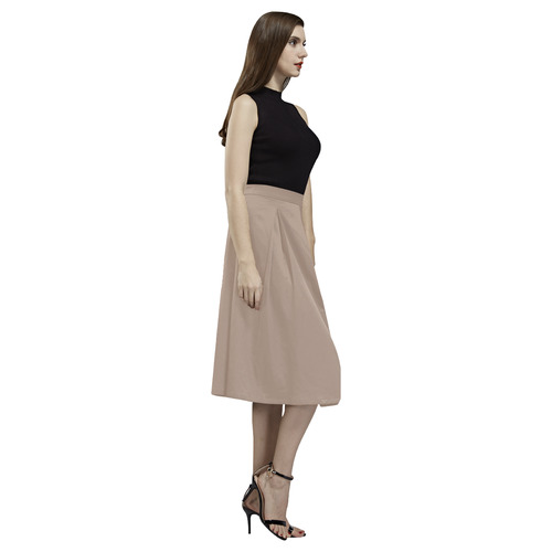 Warm Taupe Aoede Crepe Skirt (Model D16)