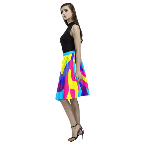 Colorful chaos Melete Pleated Midi Skirt (Model D15)