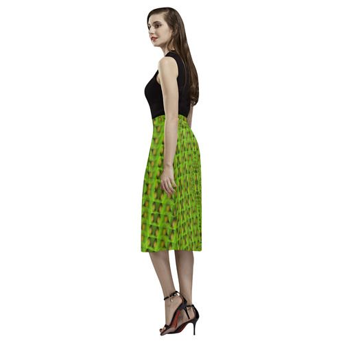 peace eggs and feathers tribute pop art Aoede Crepe Skirt (Model D16)