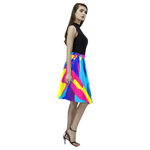 Colorful chaos Melete Pleated Midi Skirt (Model D15)