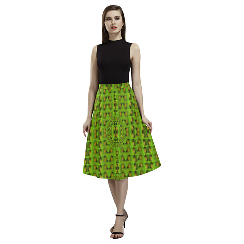 peace eggs and feathers tribute pop art Aoede Crepe Skirt (Model D16)