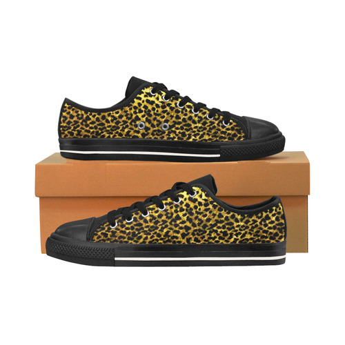 LEOPARD wallpaper print Men's Classic Canvas Shoes/Large Size (Model 018)