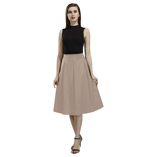 Warm Taupe Aoede Crepe Skirt (Model D16)