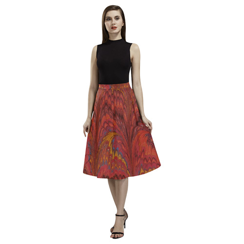 Vintage Marbleized Coral Aoede Crepe Skirt (Model D16)