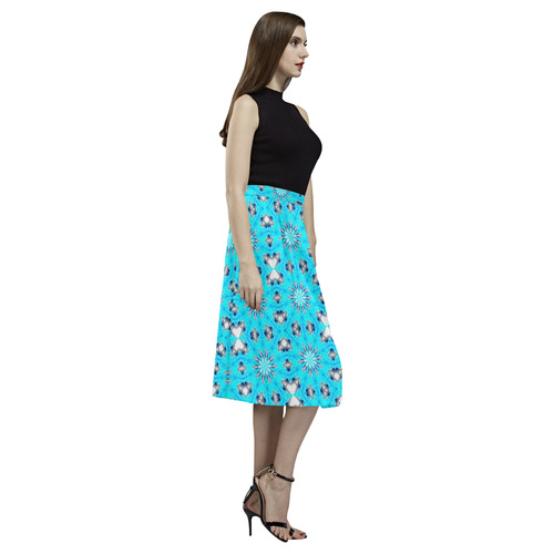 Aquamarine Geometric Aoede Crepe Skirt (Model D16)