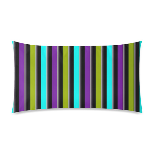 retro stripe 1 Rectangle Pillow Case 20"x36"(Twin Sides)