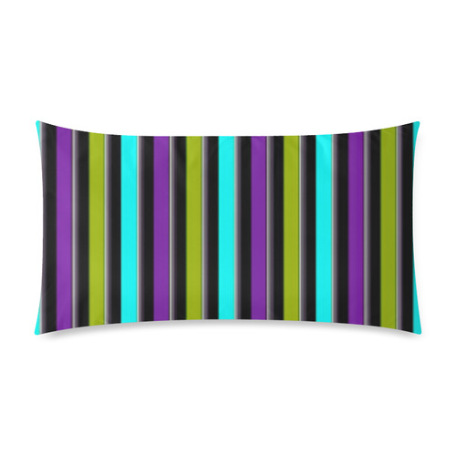 retro stripe 1 Rectangle Pillow Case 20"x36"(Twin Sides)