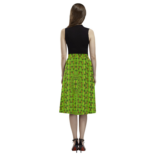 peace eggs and feathers tribute pop art Aoede Crepe Skirt (Model D16)