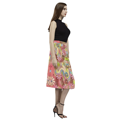 Jungle life and paradise apples Aoede Crepe Skirt (Model D16)