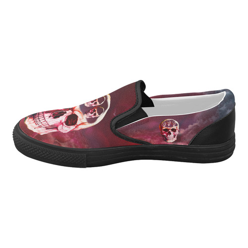 Funny Skulls Women's Slip-on Canvas Shoes (Model 019)