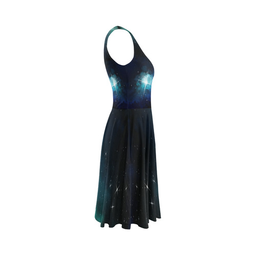 Blue Galaxy Sleeveless Ice Skater Dress (D19)