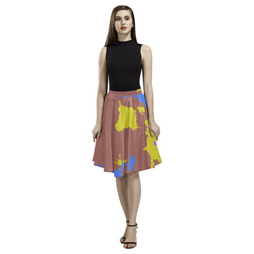 Retro texture Melete Pleated Midi Skirt (Model D15)