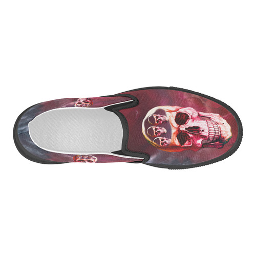 Funny Skulls Women's Slip-on Canvas Shoes (Model 019)