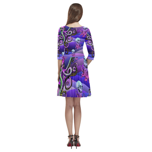 octopus cephalopod water creepy ocean marine life Tethys Half-Sleeve Skater Dress(Model D20)