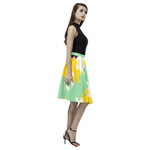 Puzzle pieces Melete Pleated Midi Skirt (Model D15)