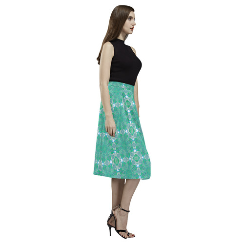 Aquamarine Geometric Aoede Crepe Skirt (Model D16)