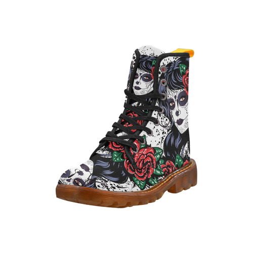 rose skull women Martin Boots For Women Model 1203H