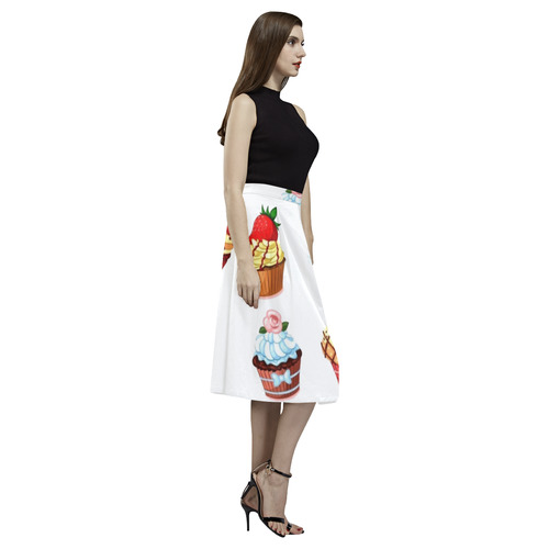 cupcakes in white Aoede Crepe Skirt (Model D16)