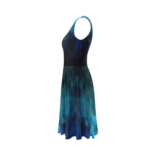 Blue Galaxy Sleeveless Ice Skater Dress (D19)