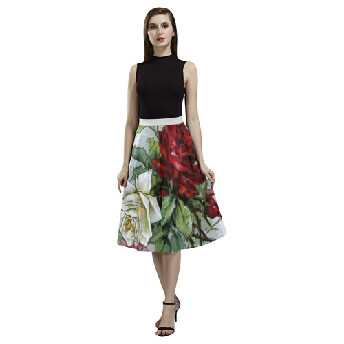 Vintage Roses Floral Aoede Crepe Skirt (Model D16)