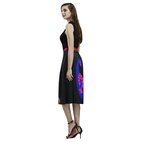 Prancing peacock in black Aoede Crepe Skirt (Model D16)