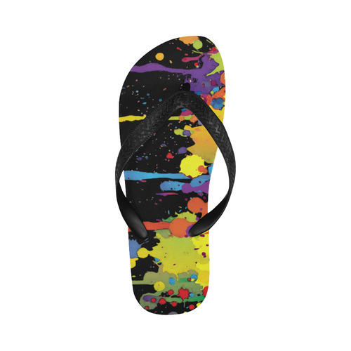 CRAZY multicolored double running SPLASHES Flip Flops for Men/Women (Model 040)