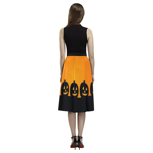 Halloween Jack-o-Lanterns Aoede Crepe Skirt (Model D16)