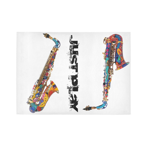 Saxophone Rug 5x7 Print Colorful Music Decor Area Rug7'x5'