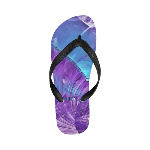 Abstract Fractal Painting - blue magenta pink Flip Flops for Men/Women (Model 040)