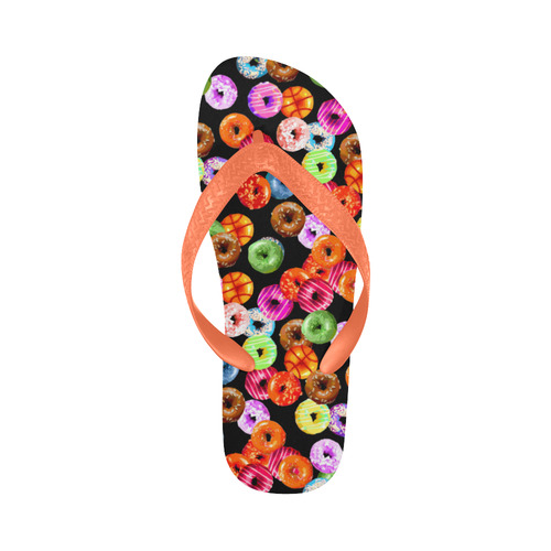 Colorful Yummy DONUTS pattern Flip Flops for Men/Women (Model 040)