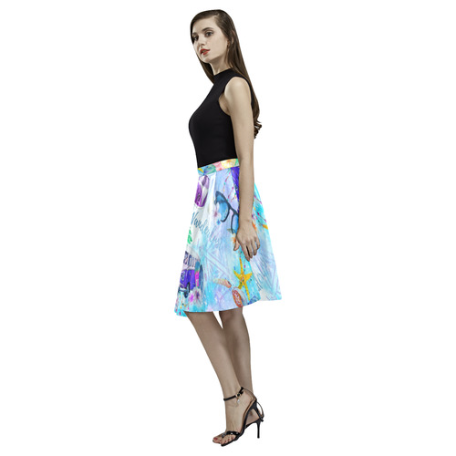 Bohemian Summer Melete Pleated Midi Skirt (Model D15)