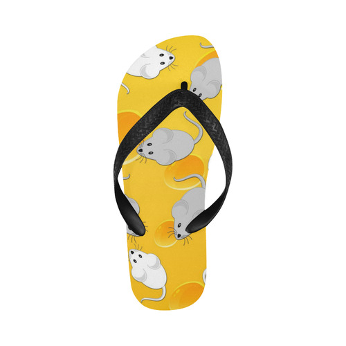 mice on cheese Flip Flops for Men/Women (Model 040)