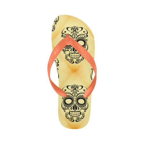 Skull20170350_by_JAMColors Flip Flops for Men/Women (Model 040)