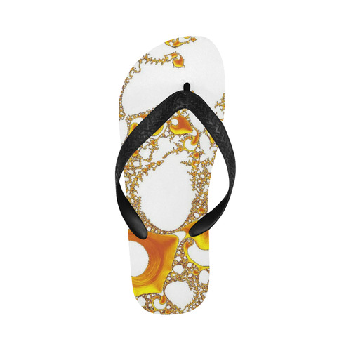 special fractal 04 orange Flip Flops for Men/Women (Model 040)
