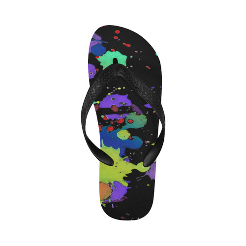 CRAZY multicolored SPLASHES / SPLATTER / SPRINKLE Flip Flops for Men/Women (Model 040)