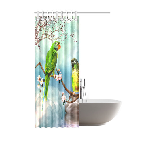 Funny cute parrots Shower Curtain 48"x72"