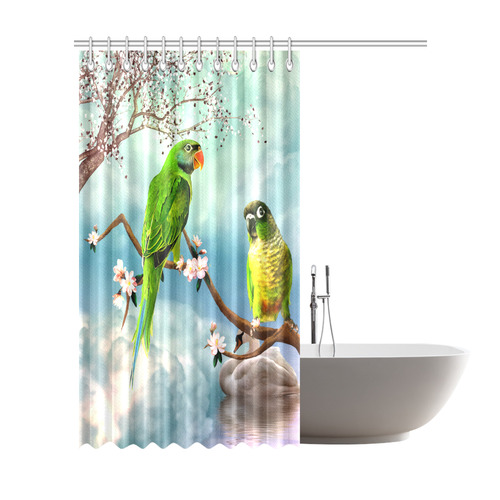 Funny cute parrots Shower Curtain 72"x84"