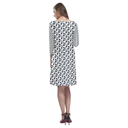 Soccer Tiled by Martina Webster Rhea Loose Round Neck Dress(Model D22)