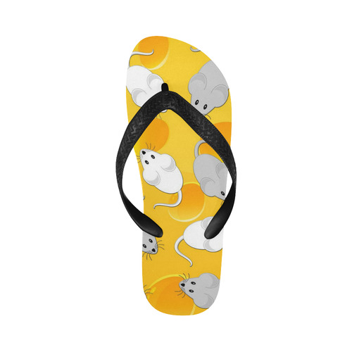 mice on cheese Flip Flops for Men/Women (Model 040)