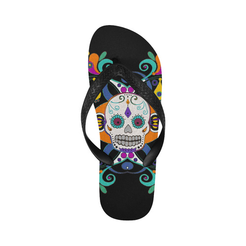Día De Los Muertos Skull Ornaments Flip Flops for Men/Women (Model 040)