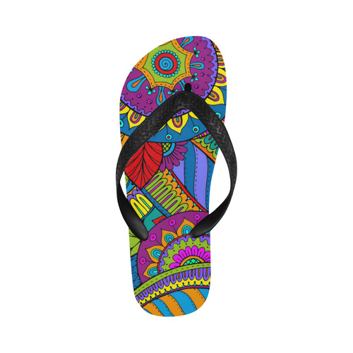 Pop Art PAISLEY Ornaments Pattern multicolored Flip Flops for Men/Women (Model 040)